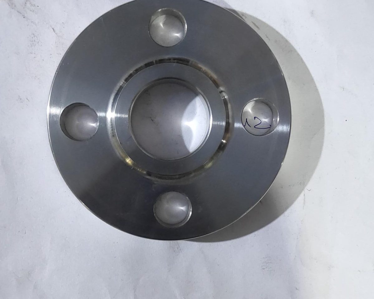 Machined raised face flange with four bolt holes